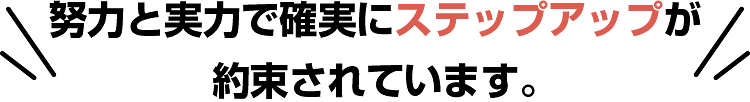 努力と実力で確実にステップアップが約束されています。
